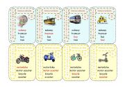 English Worksheet: A card game  transportation part 2/3