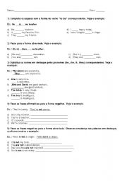 English Worksheet: Verb To Be