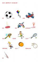 English Worksheet: toys flascards