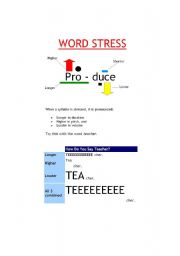 English Worksheet: Word Stress