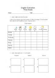 English worksheet: Weather test