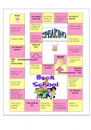 English Worksheet: Game 2  -  Back to School