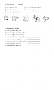 English Worksheet: ENGLISH TEST ANIMALS SECOND PART