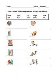 English worksheet: Male a sentence from the word