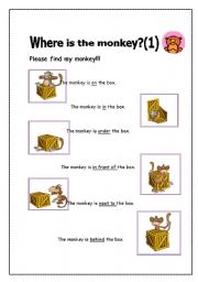 English Worksheet: where is my monkey?(1)
