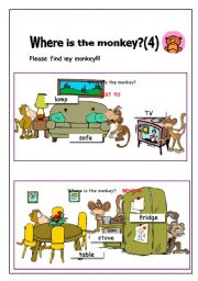 English Worksheet: where is my monkey?(4)
