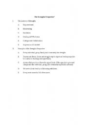 English worksheet: Strenghts perspective