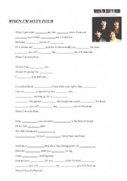 English Worksheet: When Im sixty-four