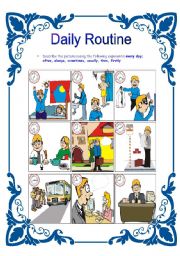 English Worksheet: Daily Routines/ Frenquency adverbs 