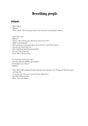 English Worksheet: Listening comprehension - Describing people (2/2)