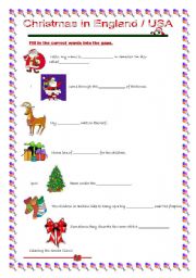 English Worksheet: Christmas in England / USA