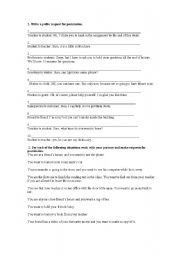 English Worksheet:  Requests  for permission