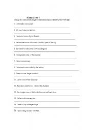 English worksheet:  Some and Any