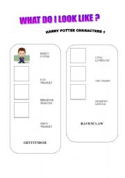English worksheet: WHAT DO I LOOK LIKE ? HARRY POTTER CHARACTERS 1