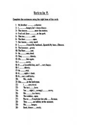 English Worksheet: Verb to be 