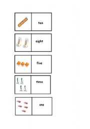 English Worksheet: number dominoes