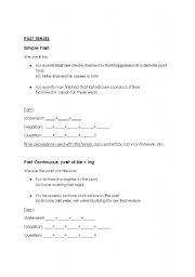 English worksheet: Past tenses: simple past and past continuous