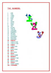 English worksheet: CRAZY NUMBERS