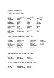 English worksheet: ING VS TO INFINITIVE