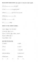 English worksheet: EXERCISES ELEMENTARY