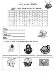 English Worksheet: Toys