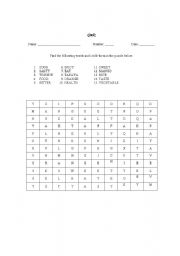 English Worksheet: Word Search