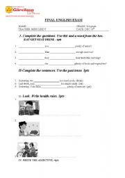 English worksheet: exam