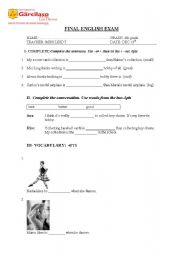 English worksheet: exam