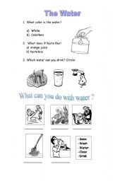 English Worksheet: The Water 