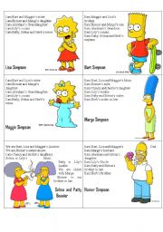 English Worksheet: Simpsons Family Flashcards