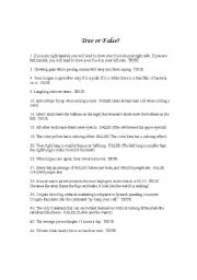 English Worksheet: Interesting Facts - True or False