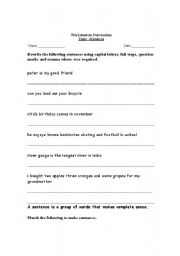 English Worksheet: Punctuation
