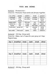 English worksheet: Food