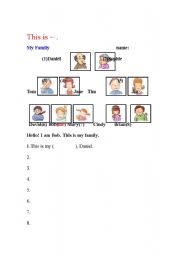 English worksheet: This is my ~ .