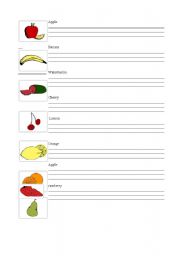 English worksheet: Fruit