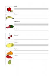 English Worksheet: Fruit