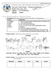 English Worksheet: Metals 