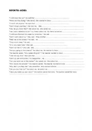 English Worksheet: Reported Speech