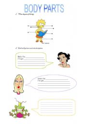 English Worksheet: Parts of the body-Body Parts