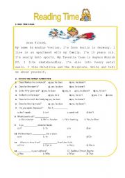 English Worksheet: reading