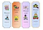 English Worksheet: Bookmarks