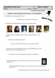English Worksheet: Movie Critic: Count of Monte Cristo