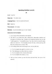 English Worksheet: Simple Present Tense