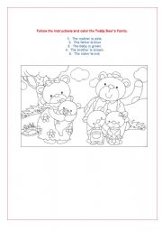 English Worksheet: Teddy Bears Family