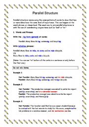 English Worksheet: Parallel Structure