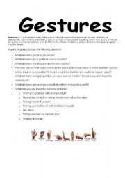 English Worksheet: gestures