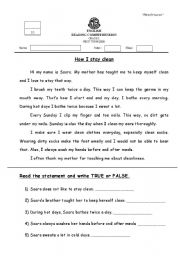 English Worksheet: reading comprehension