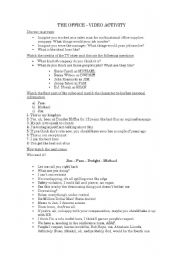 English Worksheet: Video Activity: The Office (US) Season 1 - Episode 1