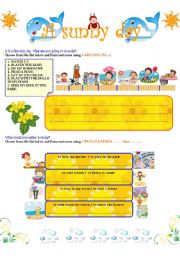 English Worksheet: A SUNNY DAY