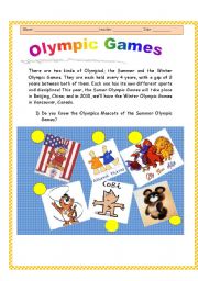 English Worksheet: Olympic Games - Activities